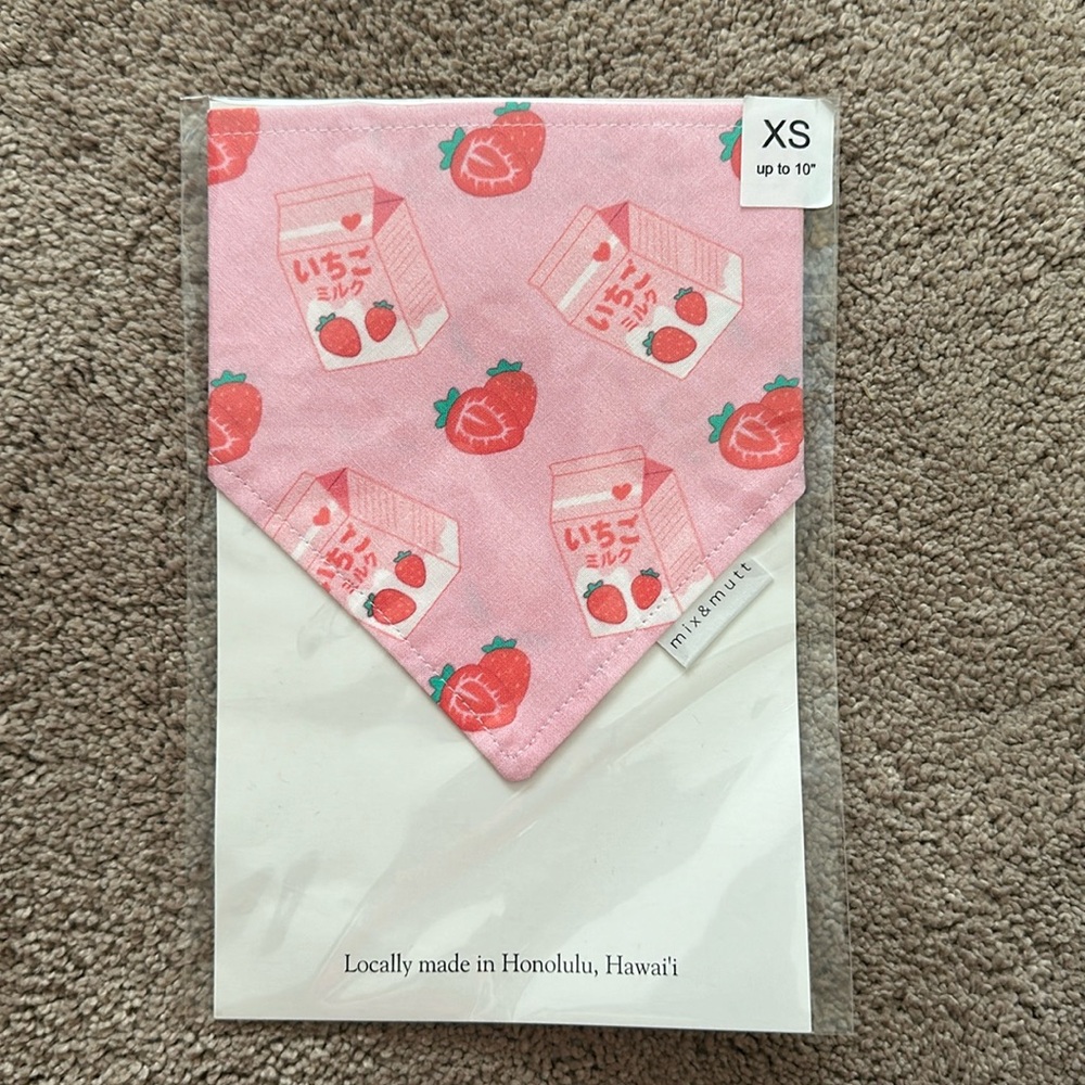 strawberry milk dog/cat bandana